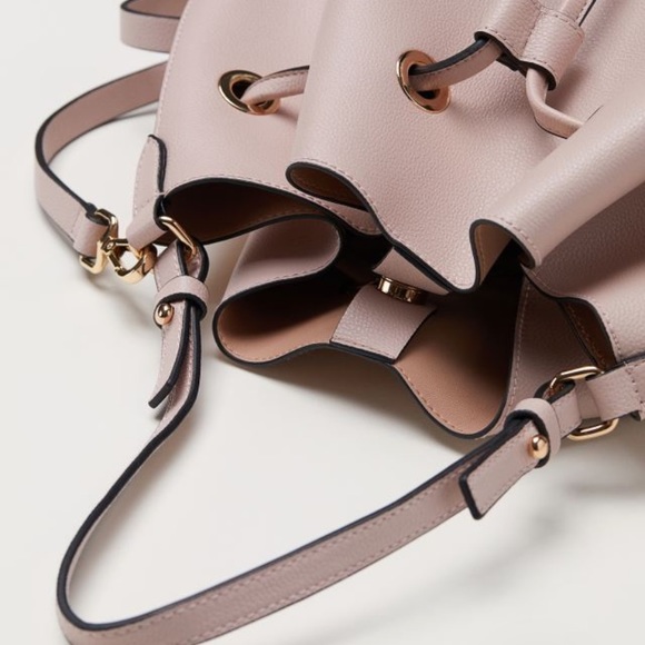 Pink Drawstring Crossbody Shoulder Bag Purse - Picture 3 of 6